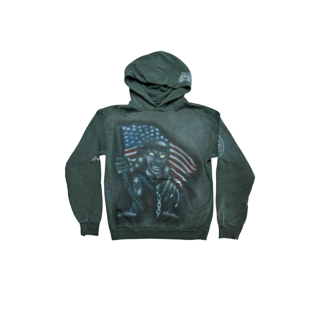 Travis Scott Live MetLife Merch Circus Maximus Hoodie Washed Green Mens EUC L